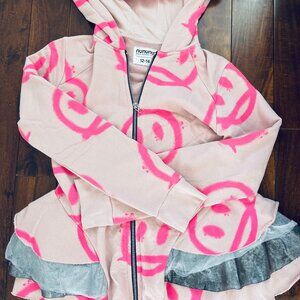 NUNUNU KIDS PEPLUM ZIP UP HOODIES + MATCHIING DROP CROTCH SWEATS - GIRLS 10-12